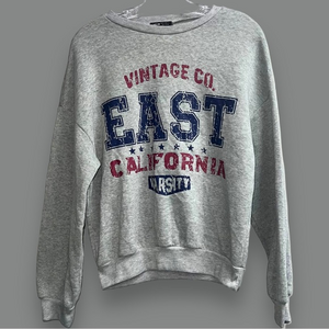 SHEIN Crew‎ Neck Long Sleeve Gray Sweatshirt East California Womens Size M.